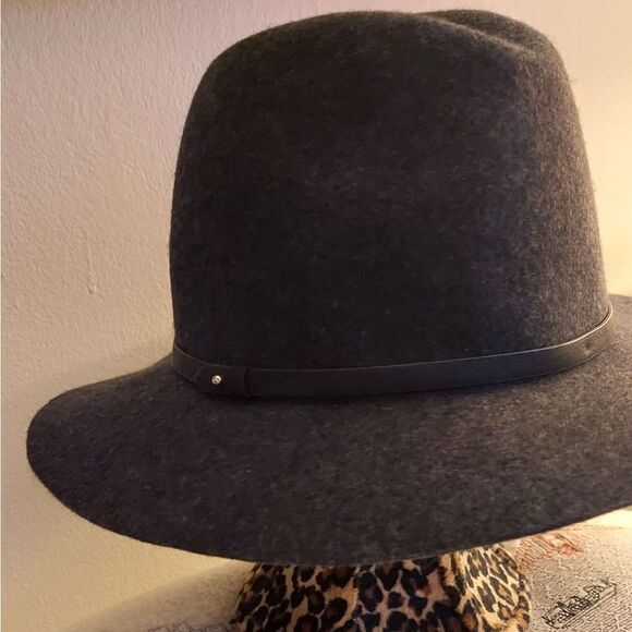 Banana Republic Wool Fedora Hat Dark Grey - Picture 2 of 7
